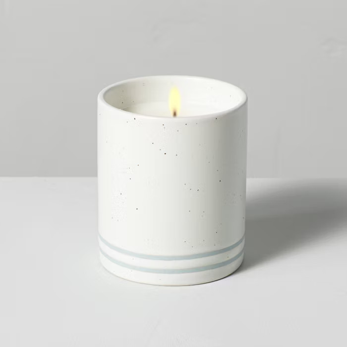 7.1oz Coastal Sage Speckle Striped Ceramic Seasonal Candle - Hearth & Hand™ with Magnolia | Target