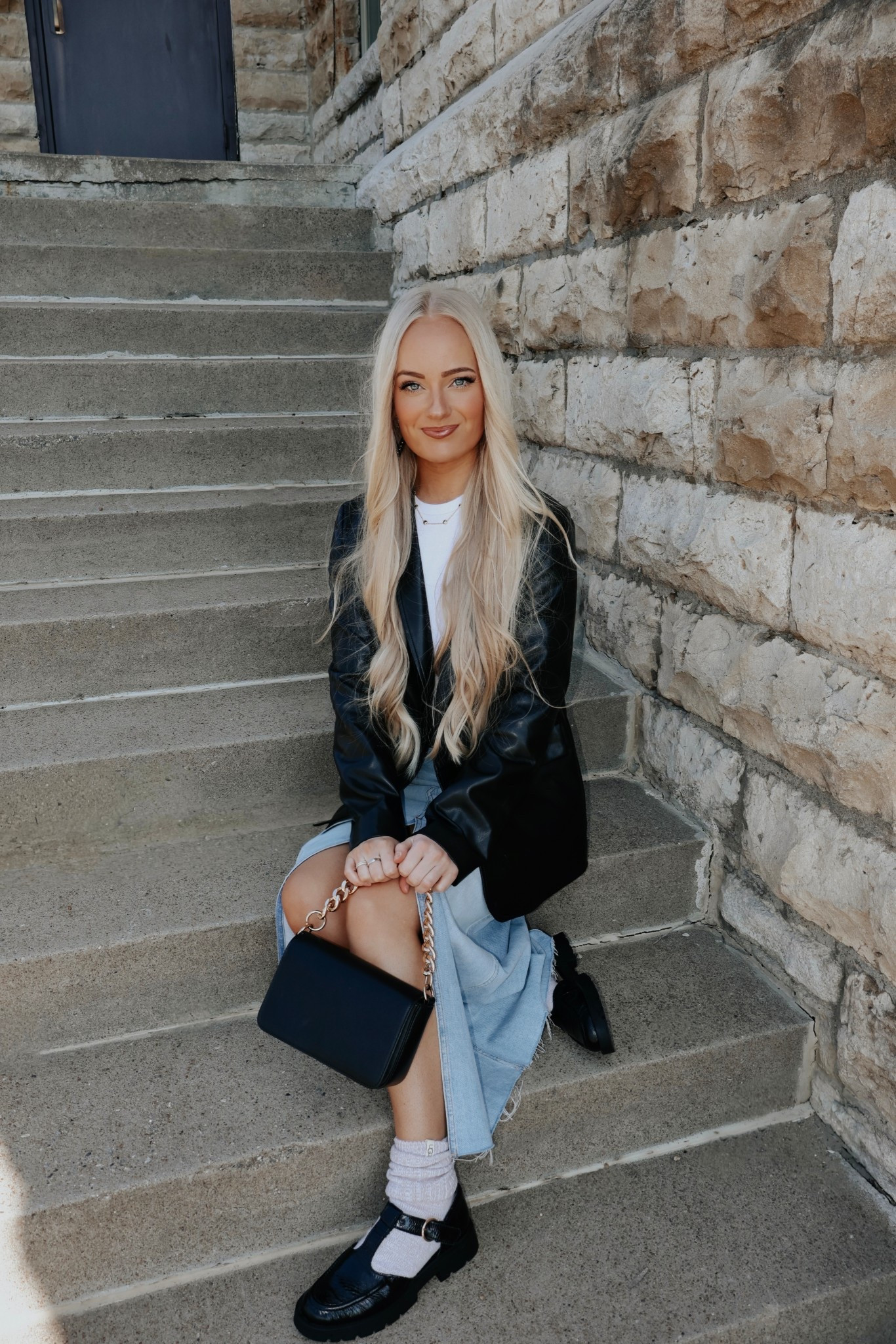 One of my favorite ways to style a black leather blazer! 🖤 classic with a little edge!

#LTKootd #LTKBeauty #LTKPetite