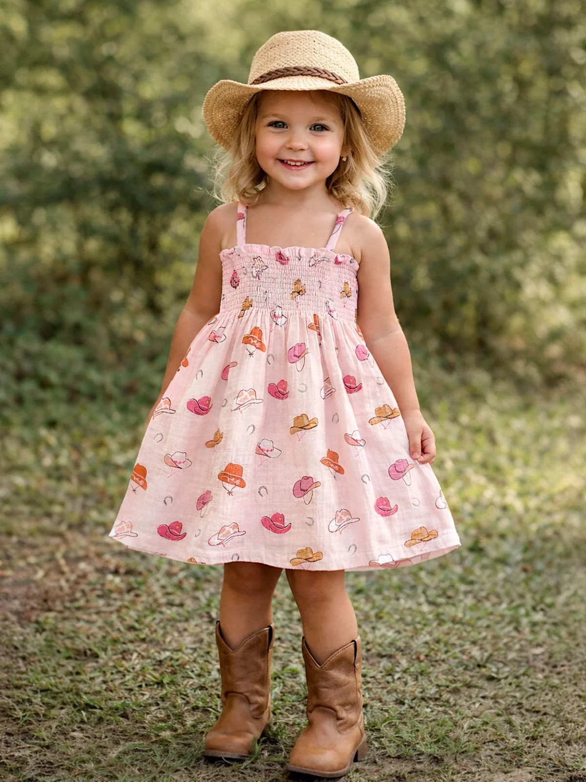 Western Pink / Muslin Smocked Tube Dress | SpearmintLOVE