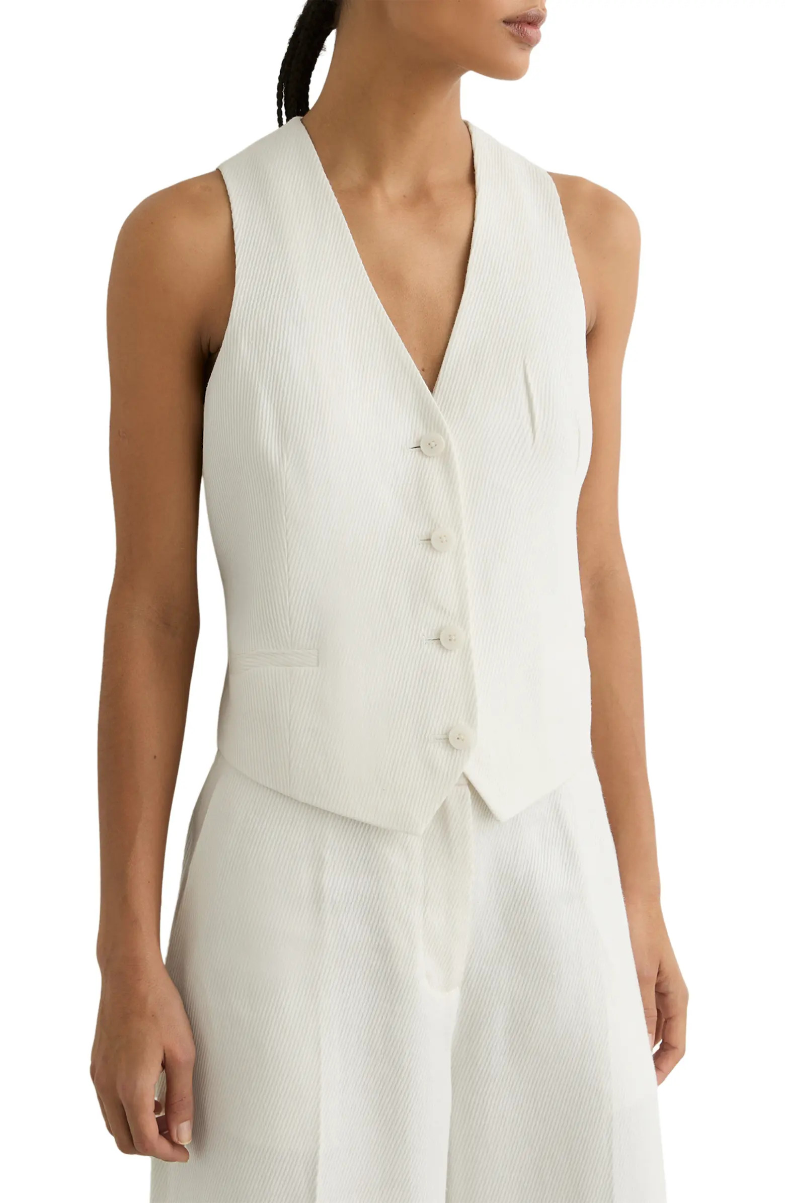 Reiss Alyx Linen Blend Tailored Vest | Nordstrom | Nordstrom