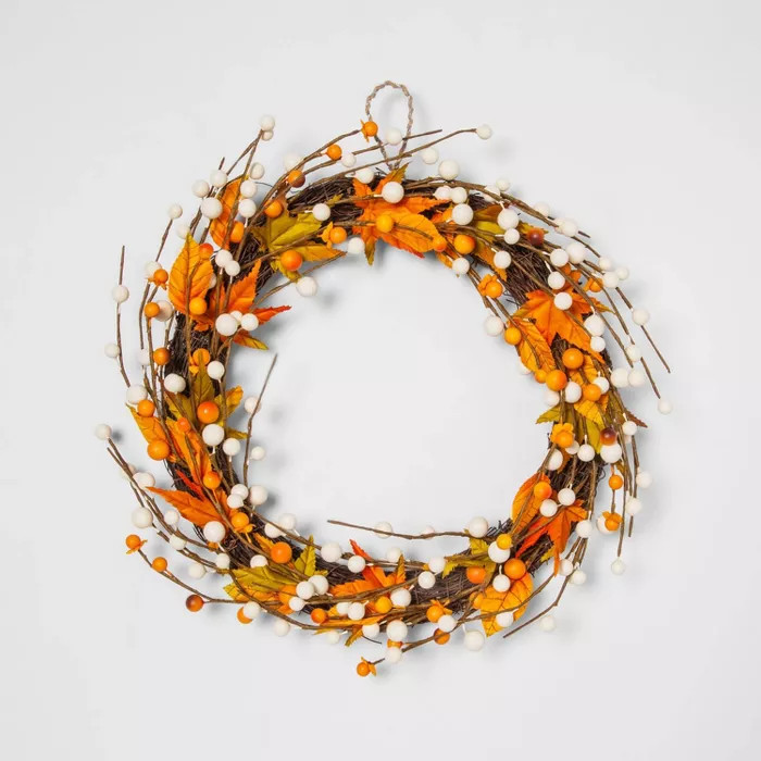 Harvest Wreath Vine with Orange Leaves and Berries - Hyde & EEK! Boutique™ | Target