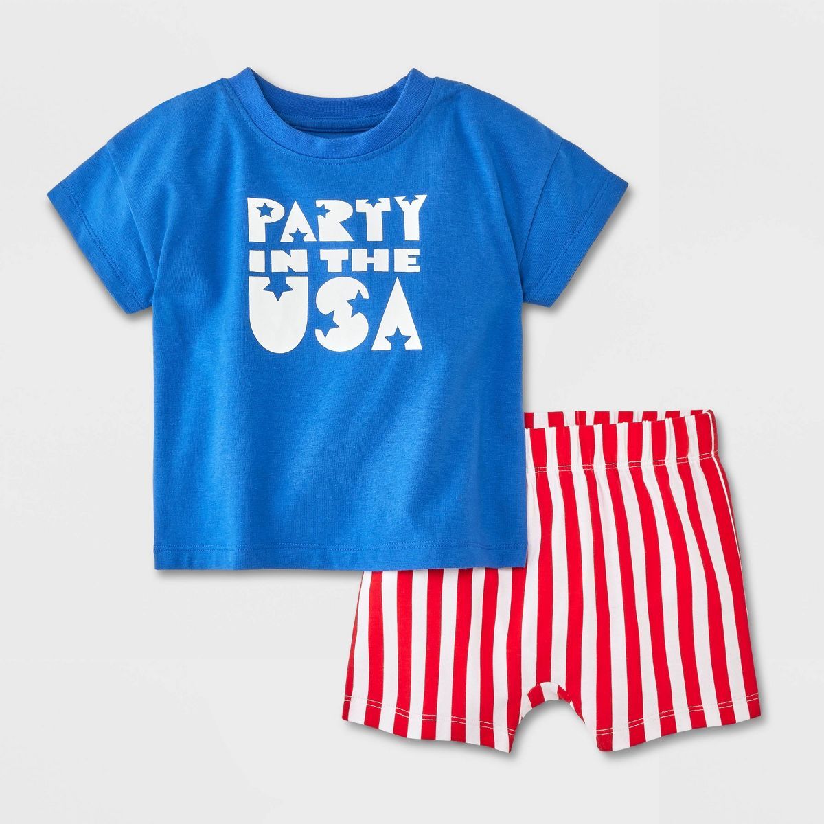 Baby Boys' Graphic T-Shirt & Shorts Set - Cat & Jack™ Blue 0-3M | Target