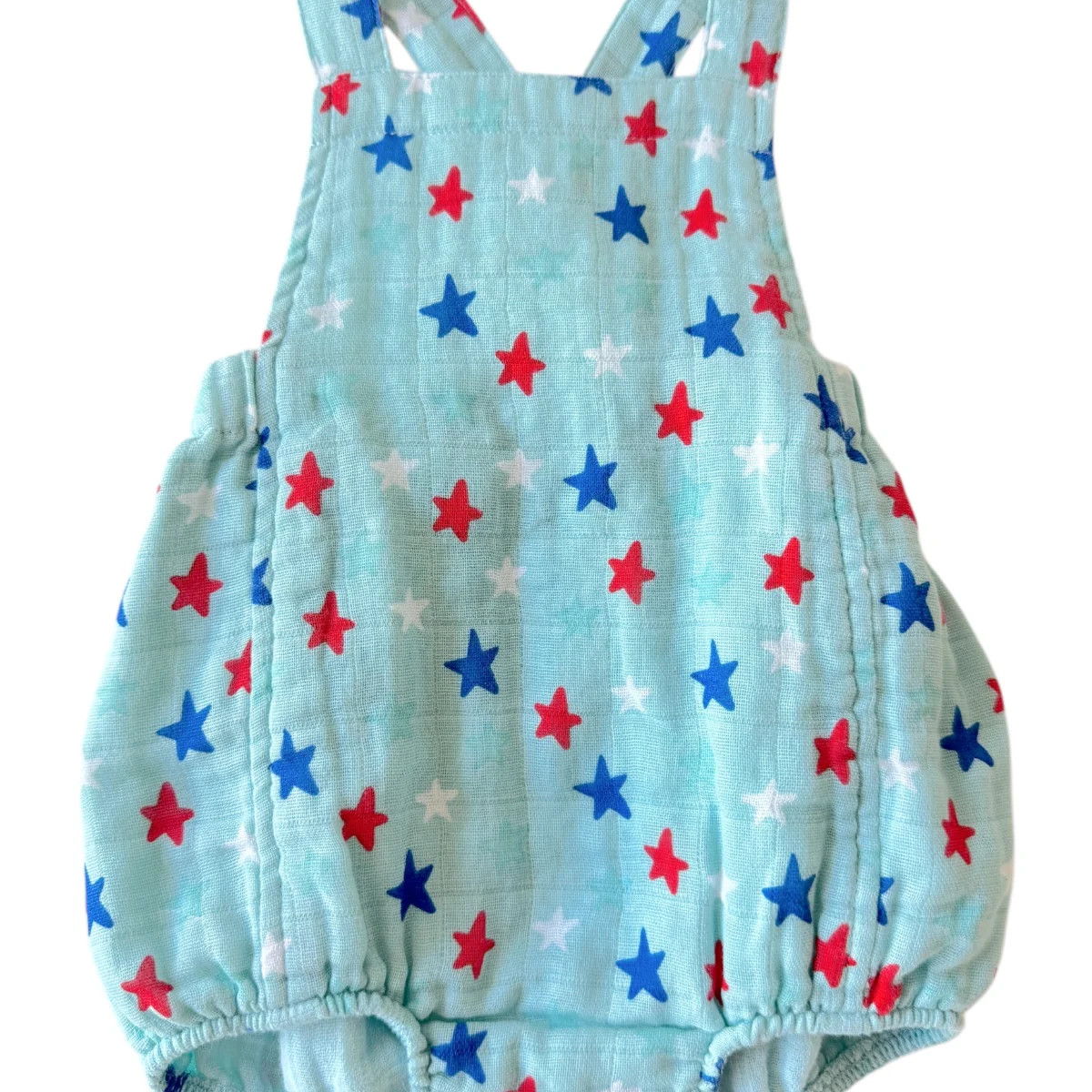 Splendid Stars Blue / Muslin Retro Sunsuit | SpearmintLOVE