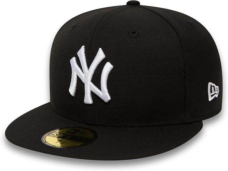 New Era 59Fifty Fitted Cap - New York Yankees Black/White | Amazon (UK)
