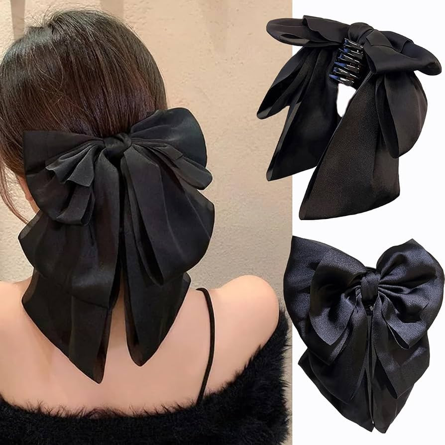 Bow Hair Claw Clips for Women, Ribbon Bowknot Hair Clips French Style with Long Tail for Women Gi... | Amazon (US)