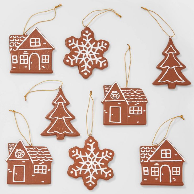 8ct Gingerbread Premium Christmas Tree Ornament Set - Wondershop&#8482; | Target