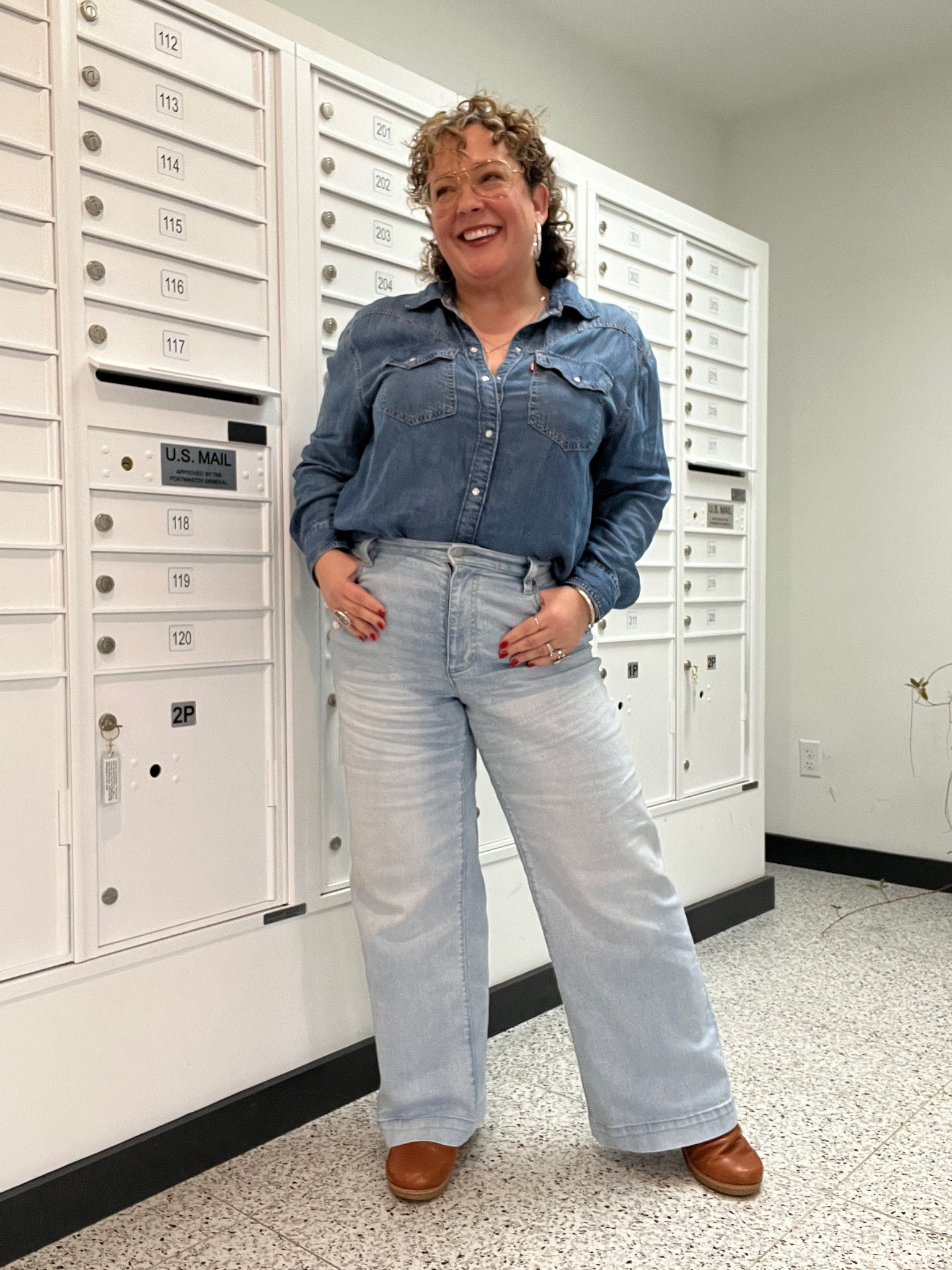 Texas tuxedo? Or is it a Canadian tuxedo? Whatever it is, I love wearing denim on denim. No need to be matchy matchy, play with washes and finishes. I’ve had this Levi’s western shirt for years and liked the contrast with these bleached out faded wide leg jeans from Lands’s End. Comfy leather clogs for a day of writing at the office and a bunch of silver jewelry to add shine and personality. Jeans are 14, shirt is XL, clogs are one of the best purchases I’ve made all year! 

#LTKMidsize #LTKStyleTip #LTKOver40