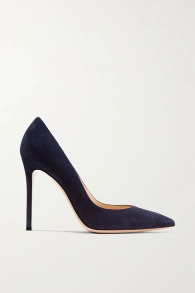 Gianvito Rossi - 105 Suede Pumps - Midnight blue | NET-A-PORTER (US)