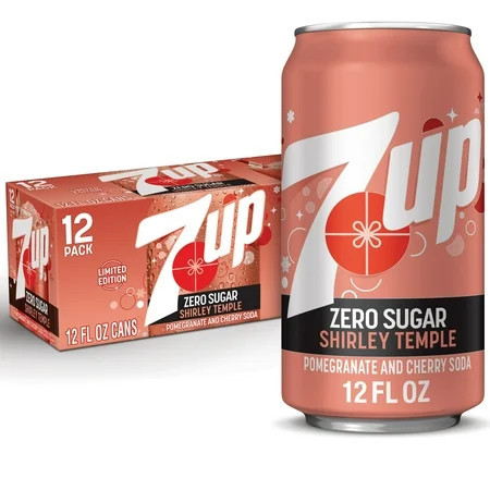 7UP Caffeine Free Shirley Temple Pomegranate and Cherry Flavored Zero Sugar Soda Pop, 12 fl oz cans, 12 pack | Walmart (US)