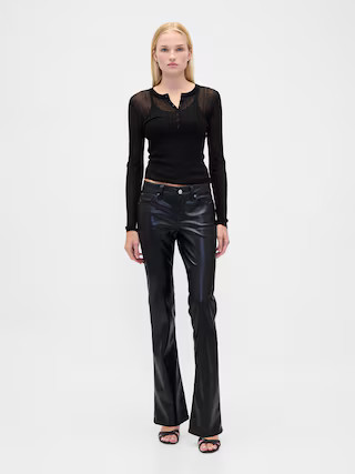 Low Rise Recycled Vegan Leather Long & Lean Pants | Gap (US)