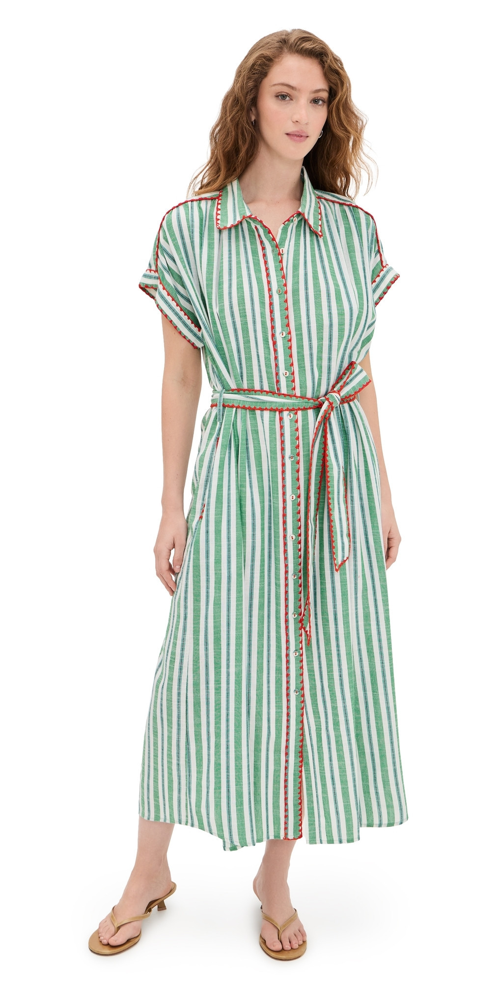 Carolina K Valerie Caftan Green Stripe XXS/XS | Shopbop