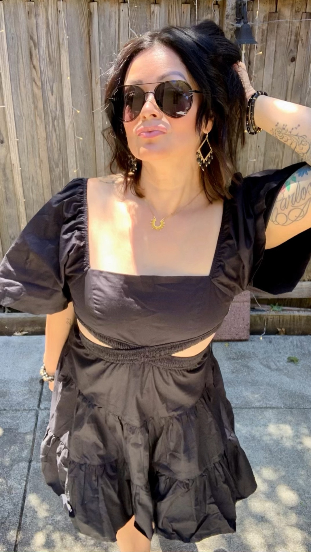 Wearing a medium in the dress fun flirty! Sandals in a 6. 
When shopping Kinsley Armelle use my code: ALIT20

Little black dress 
Black dresss

#LTKWedding #LTKxVICI #LTKParties