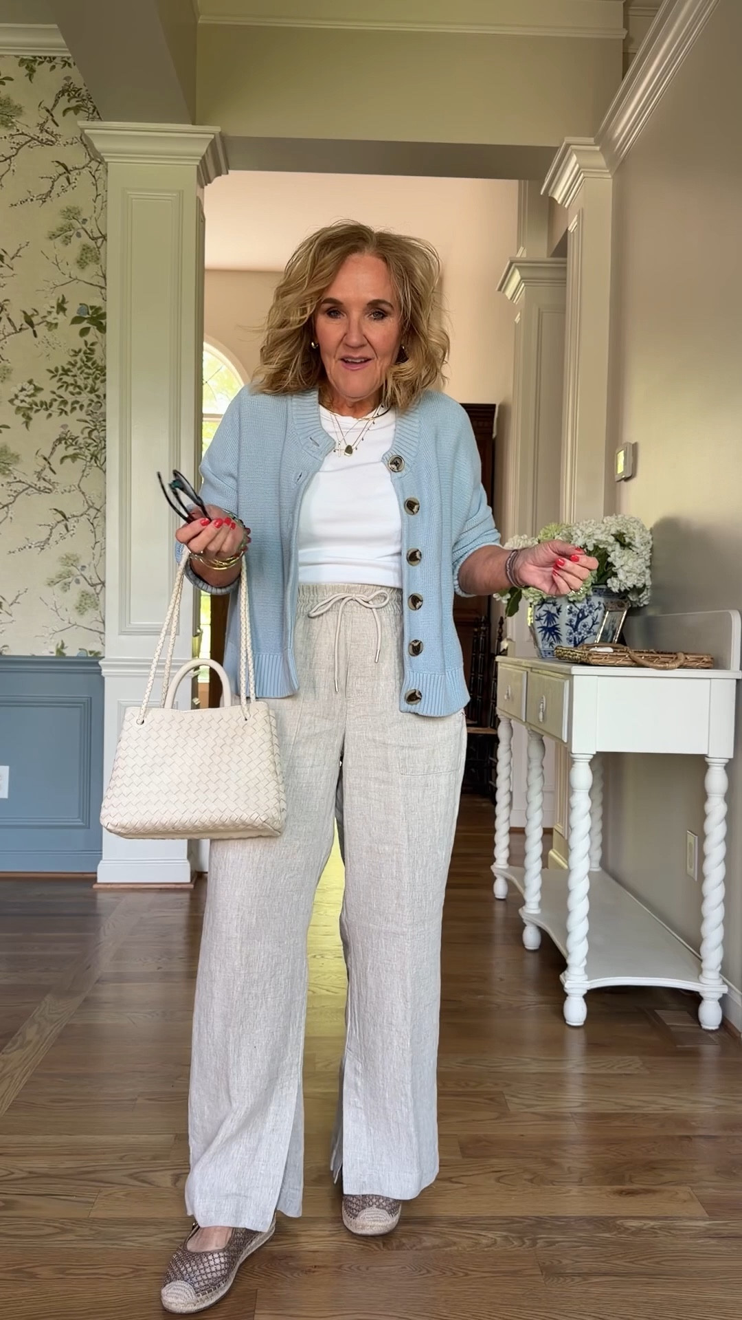 20% off electric picks jewelry code TAKE20
20% off my bracelet stacks code NANETTE20
Sweater size medium 
Pants medium petite on major sale! I recommend any color but white, I like the JCREW pant I’ve linked 
Tee small
Espadrilles true to size

#LTKOver40 #LTKootd #LTKSaleAlert