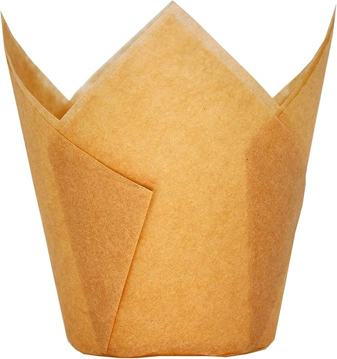 Large Muffin Greaseproof paper Baking cupcake cups, 2-1/4" x 4" Natural Tulip Baking Cup Case of ... | Amazon (US)