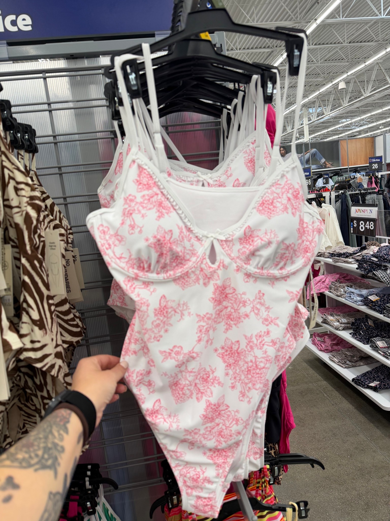 Super cute one piece swim suit from Walmart. White with pink floral design, has under wire. #walmart #walmartfinds #swim #swimsuit #swimwear #onepiece

#LTKSwim #LTKMidsize #LTKSeasonal