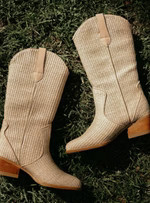 Jenah Boot in Natural Raffia | lauren nicole