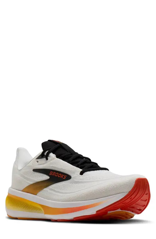 Brooks Revel 9 Running Shoe in White/orange/black at Nordstrom, Size 8.5 | Nordstrom