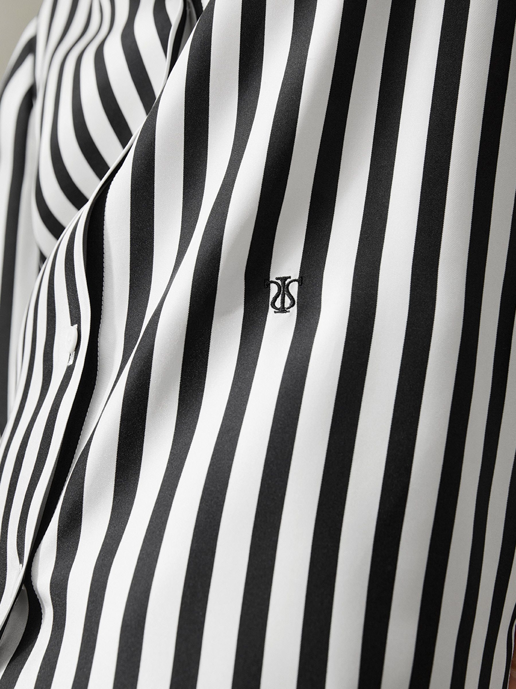 Amalfi Stripe Silk Shirt | LilySilk