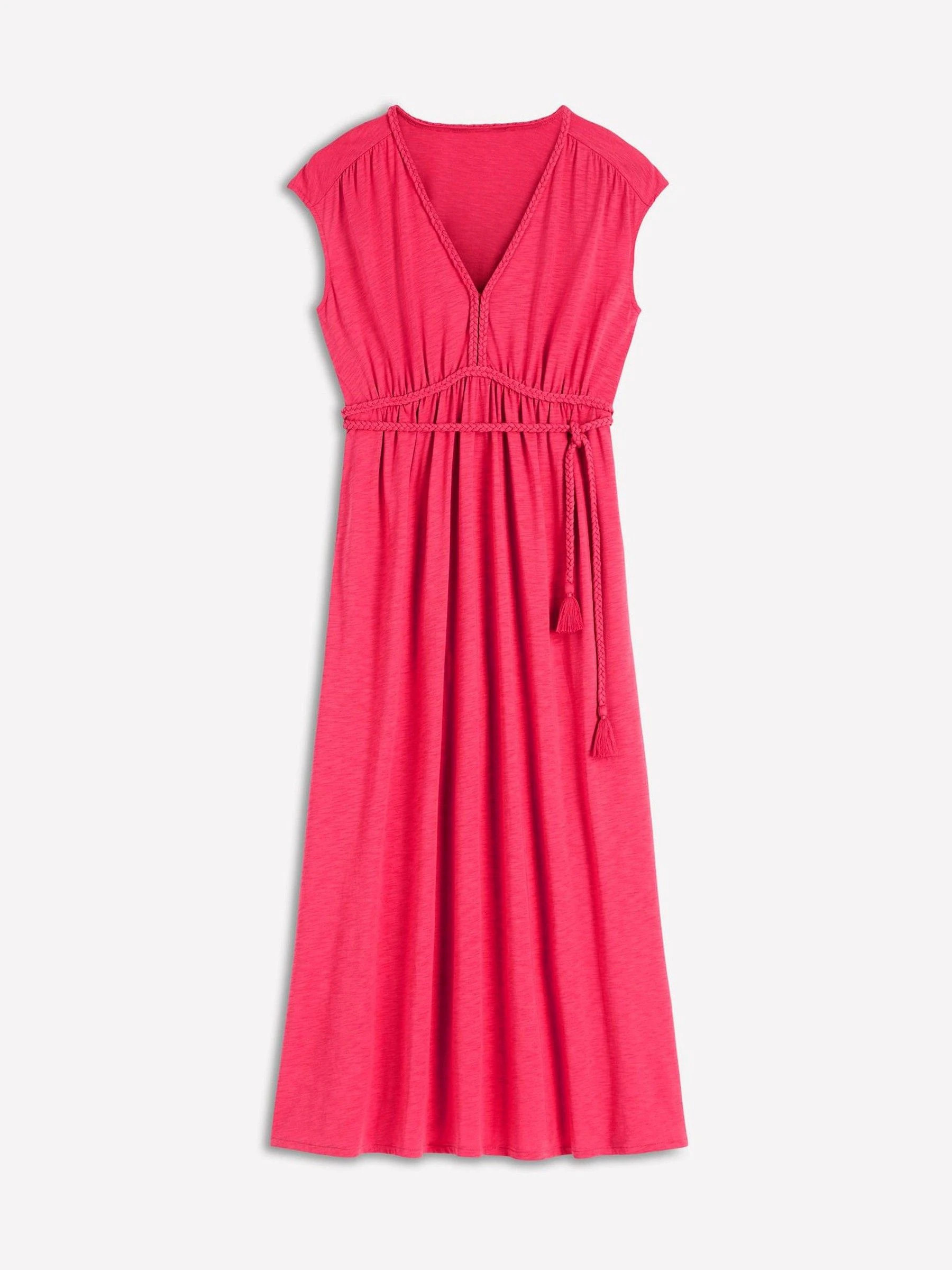 Boden Boden Pink Heidi Ruched Rope Cotton Blend Jersey Dress | Next US