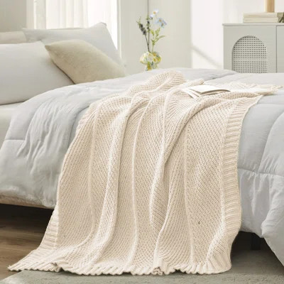 Knit Chenille Throw Blanket Cozy Chevron Pattern Blanket For Sofa, Couch, And Bed | Wayfair North America