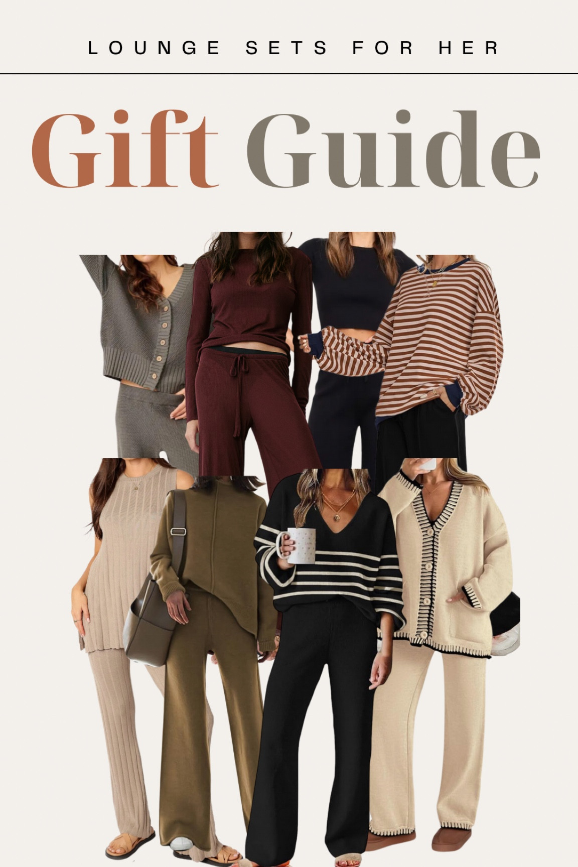 Gift guide for her — lounge sets under $$100✨ 

#loungesets #amazonfinds #amazonsets #amazonfashion #nordstromfinds #nordstromstyle #momstyle #comfystyle #cozy #loungewear #freepeople #freepeoplelookalike #affordablefinds #hmstyle #momfit #everydaystyle #styletip #styleideas #giftideasforher #giftsforher #gifguideforher 

#LTKFindsUnder100 #LTKSaleAlert #LTKGiftGuide