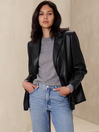 Vegan Leather Blazer | Banana Republic Factory