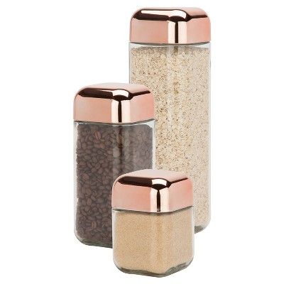 Honey-Can-Do Square Storage Jar Set 3-pc. | Target
