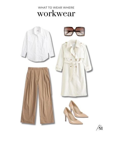Spring workwear outfit idea. I love the wide leg Abercrombie pants and trench coat. 

#LTKSeasonal #LTKstyletip #LTKworkwear