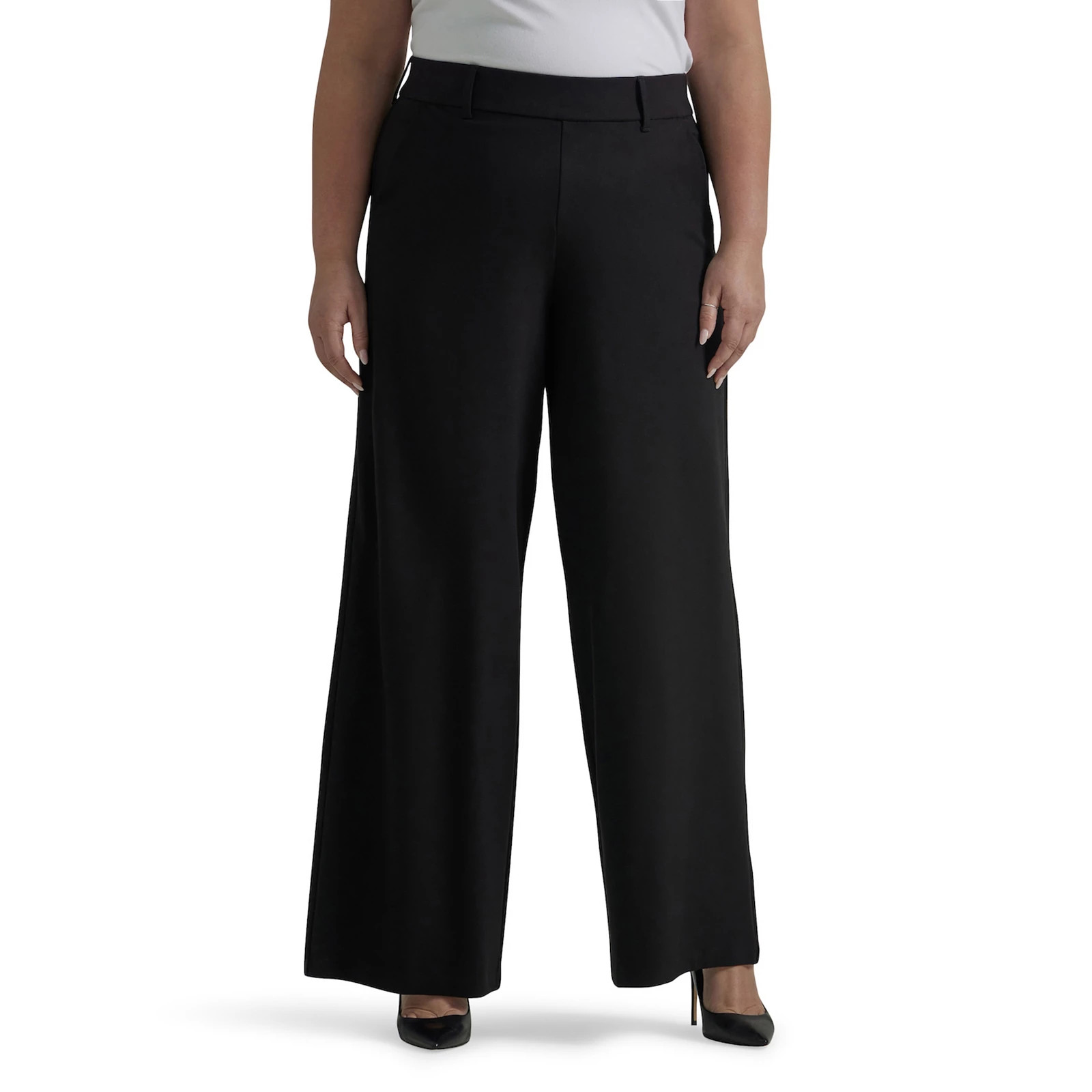 Plus Size Lee® Ultra Lux Comfort Any Wear Wide Leg Pull-On Pants, Women's, Size: 16 Tall, Black | Kohl's