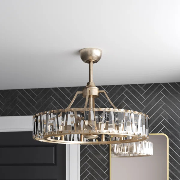 29'' Peele 3 - Blade Smart Chandelier Ceiling Fan with Remote Control and Light Kit Included | Wayfair North America