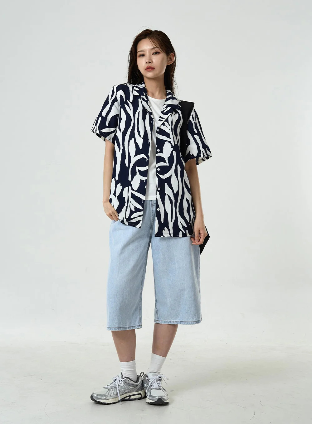 Basic Long Denim Shorts CU7 | Lewkin