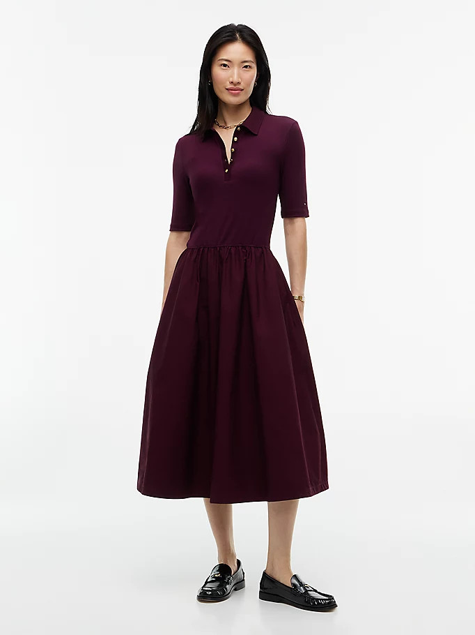 Midi Fit And Flare Polo Dress | Tommy Hilfiger UK