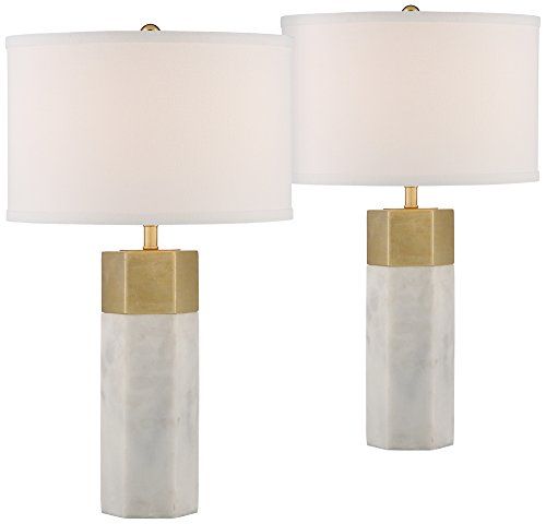 Possini Euro Leala Faux Marble Accent Table Lamp Set of 2 | Amazon (US)