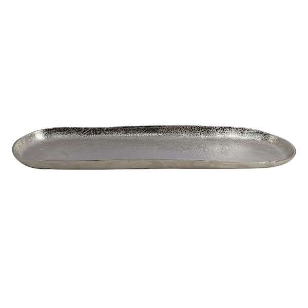 Silver Oblong Aluminum Tray, Metallic | At Home