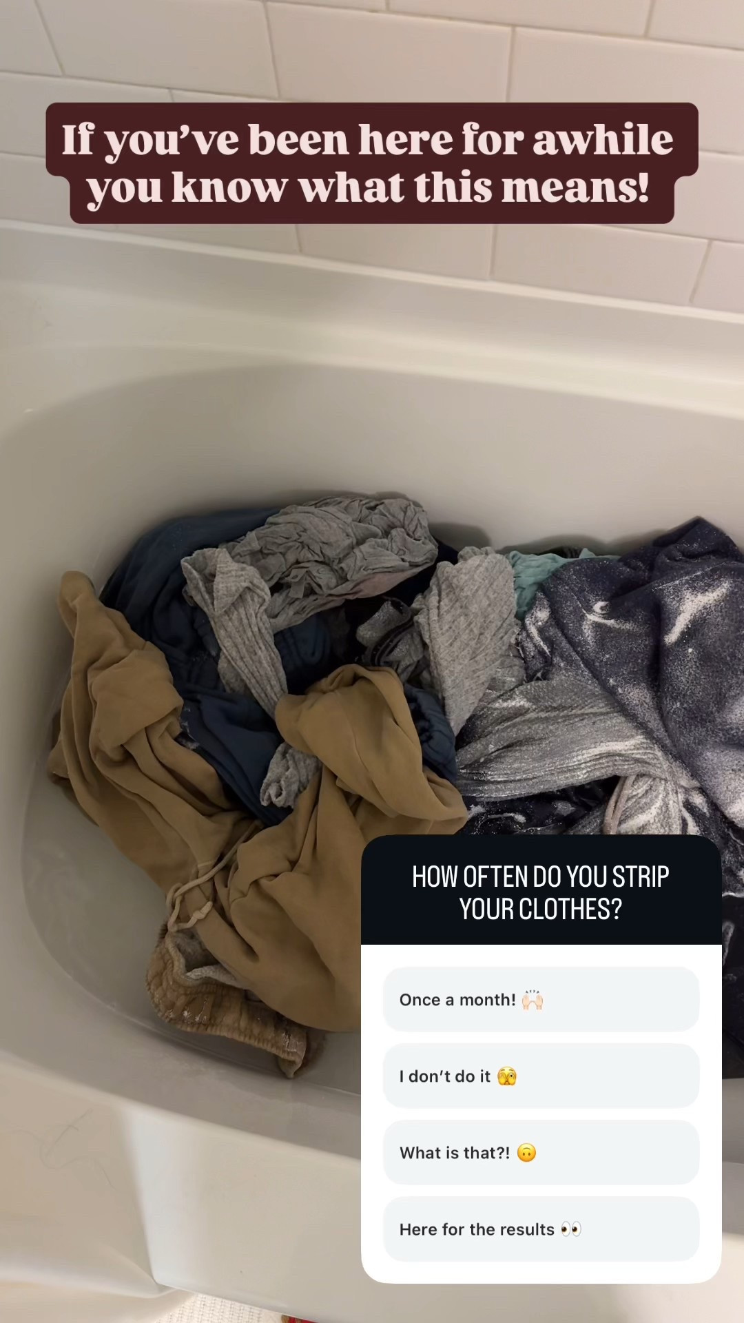 Why You Should Strip
Your Clothes:
• Eliminates buildup from detergent, sweat, and hard water.
• Removes hidden
odors that linger even after washing.
• Revives fabrics so they feel and smell fresh again.
• Extends the life of gym clothes, towels, and basics.
• Great for allergy-sensitive skin - less residue means less irritation.
Especially for activewear:
Gym clothes are notorious for trapping sweat, bacteria, and detergent residue in their synthetic fibers. Even if they smell
"clean" after washing, buildup can cause odors to return fast, and fabrics can lose their stretch or breathability. Stripping once a month helps them stay fresh, stretchy, and comfortable longer!


#LTKFindsUnder50 #LTKHome #LTKdayinmylife