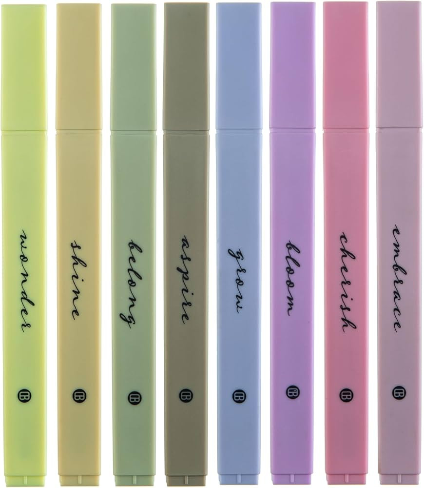 DIVERSEBEE Bible Highlighters with Soft Chisel Tip, 8 Pack Assorted Colors Pens No Bleed, Quick D... | Amazon (US)