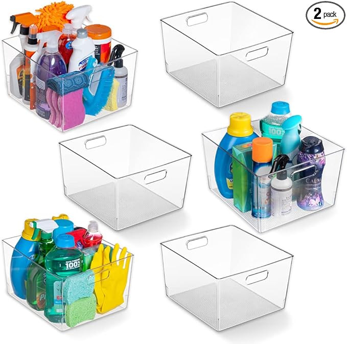 ClearSpace Clear Plastic Storage Bins – XL 6 Pack Perfect Kitchen or Pantry Organization Fridge... | Amazon (US)