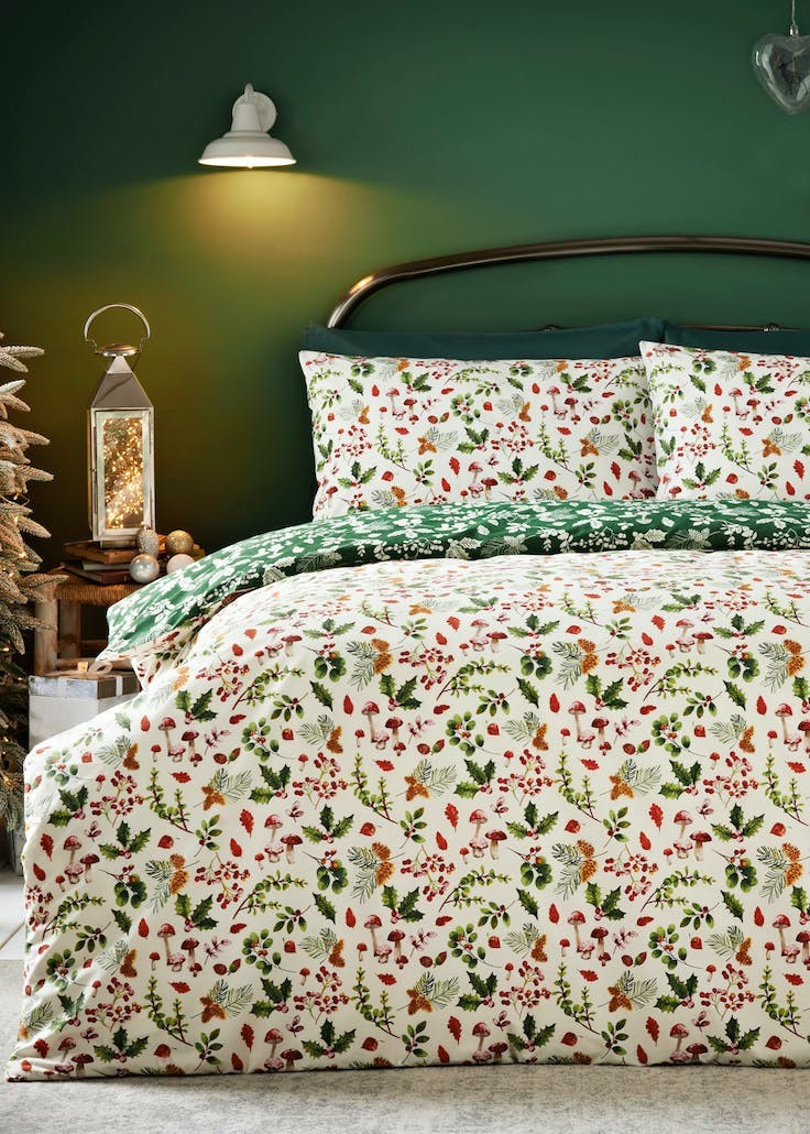 Green Woodland Christmas Duvet Cover – Green | Matalan (UK)
