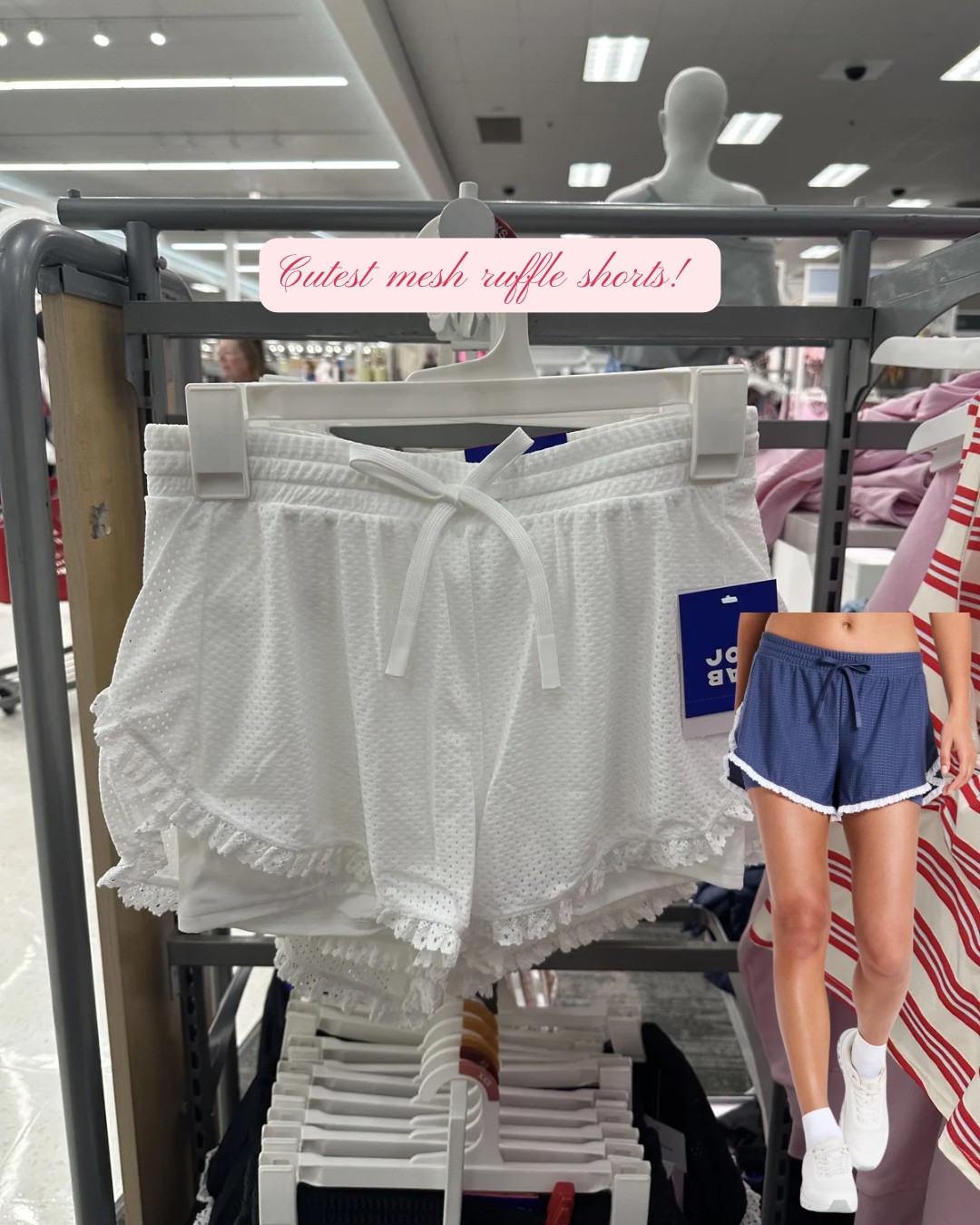 Ruffle detail but make it active 💕. Mesh shorts that are equal parts cute + functional. High waist flattering fit + breathable for workouts or walks. Easy to style with your fave tanks + sneakers. The girly athleisure moment I’m loving. 

Active shorts / activewear / women’s workout wear / women’s activewear / target finds / target try on / activewear try on 