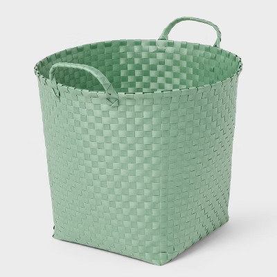 Woven Plastic Floor Basket Green - Brightroom™ | Target