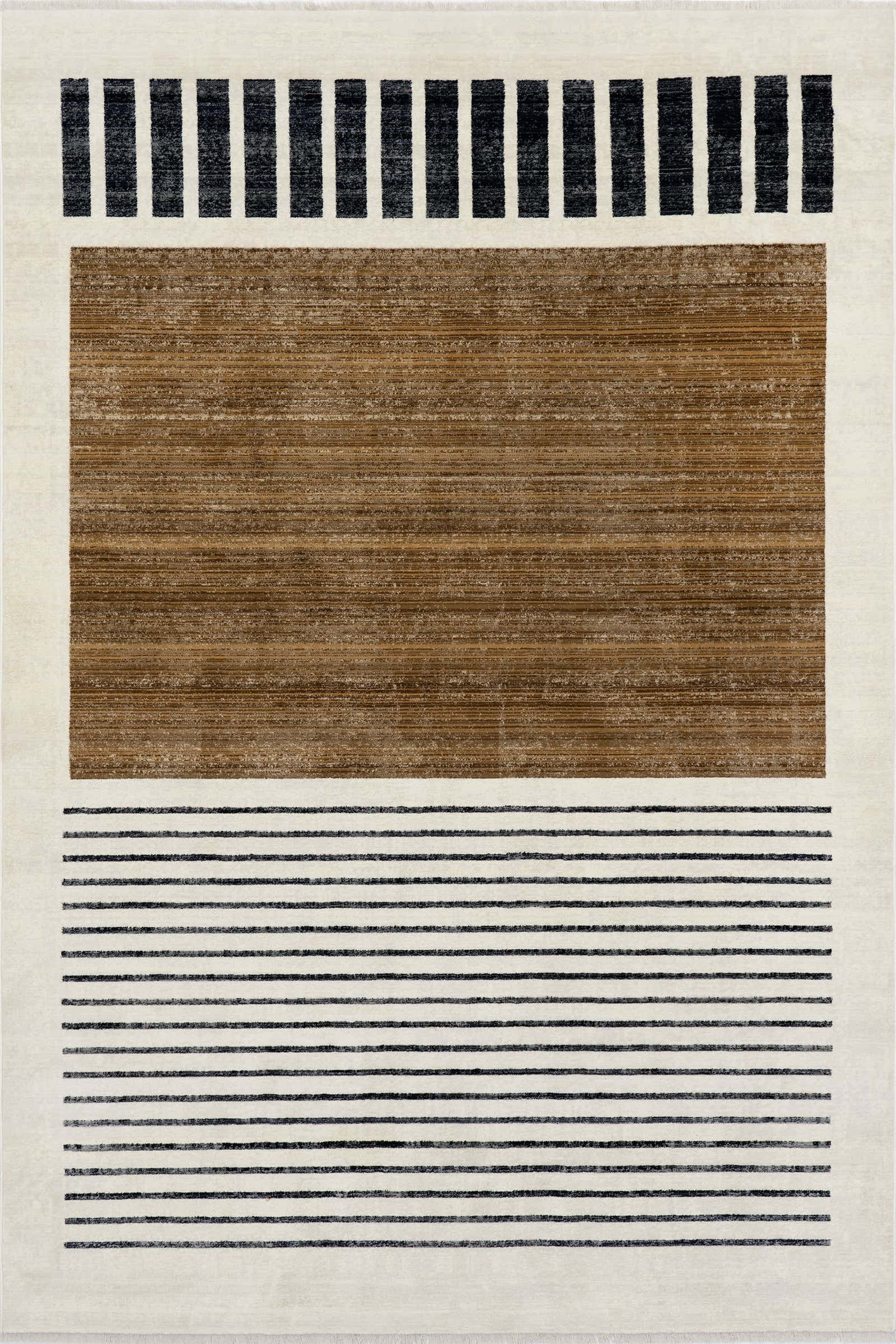Anette Block Striped Rug | Beige | Rugs USA