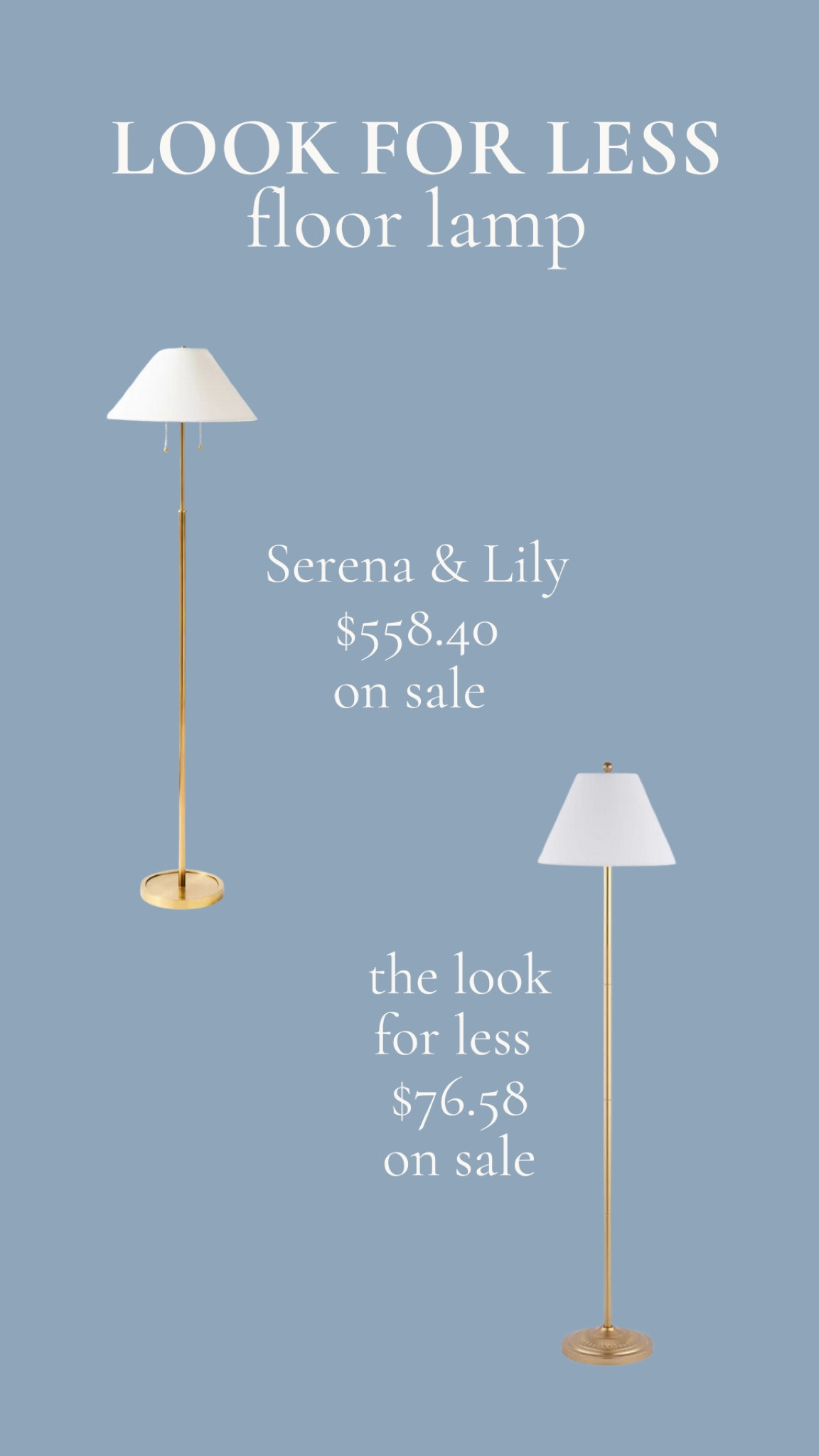 Serena & Lily The Look for Less: Brass Floor Lamp

#LTKFindsUnder100 #LTKSaleAlert #LTKHome