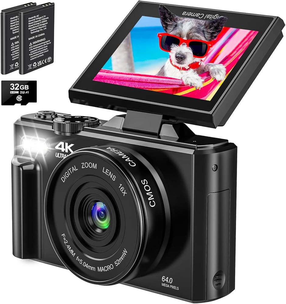 4K Digital Camera for Photography, 64MP Vlogging Camera for YouTube with 18X Zoom, Auto-Focus 4K ... | Amazon (US)