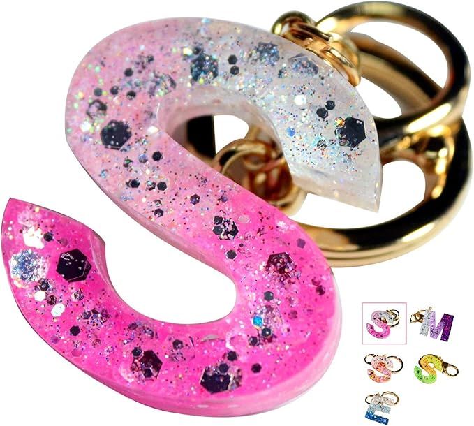 Cute Initial Keychain A-Z Letter Sparkly Glitter Key Chain Premium Bag Charm Keychain Accessories... | Amazon (US)
