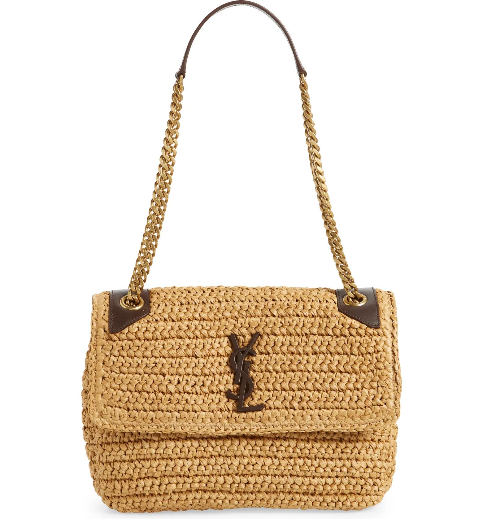 Saint Laurent Medium Niki Raffia Shoulder Bag | Nordstrom | Nordstrom