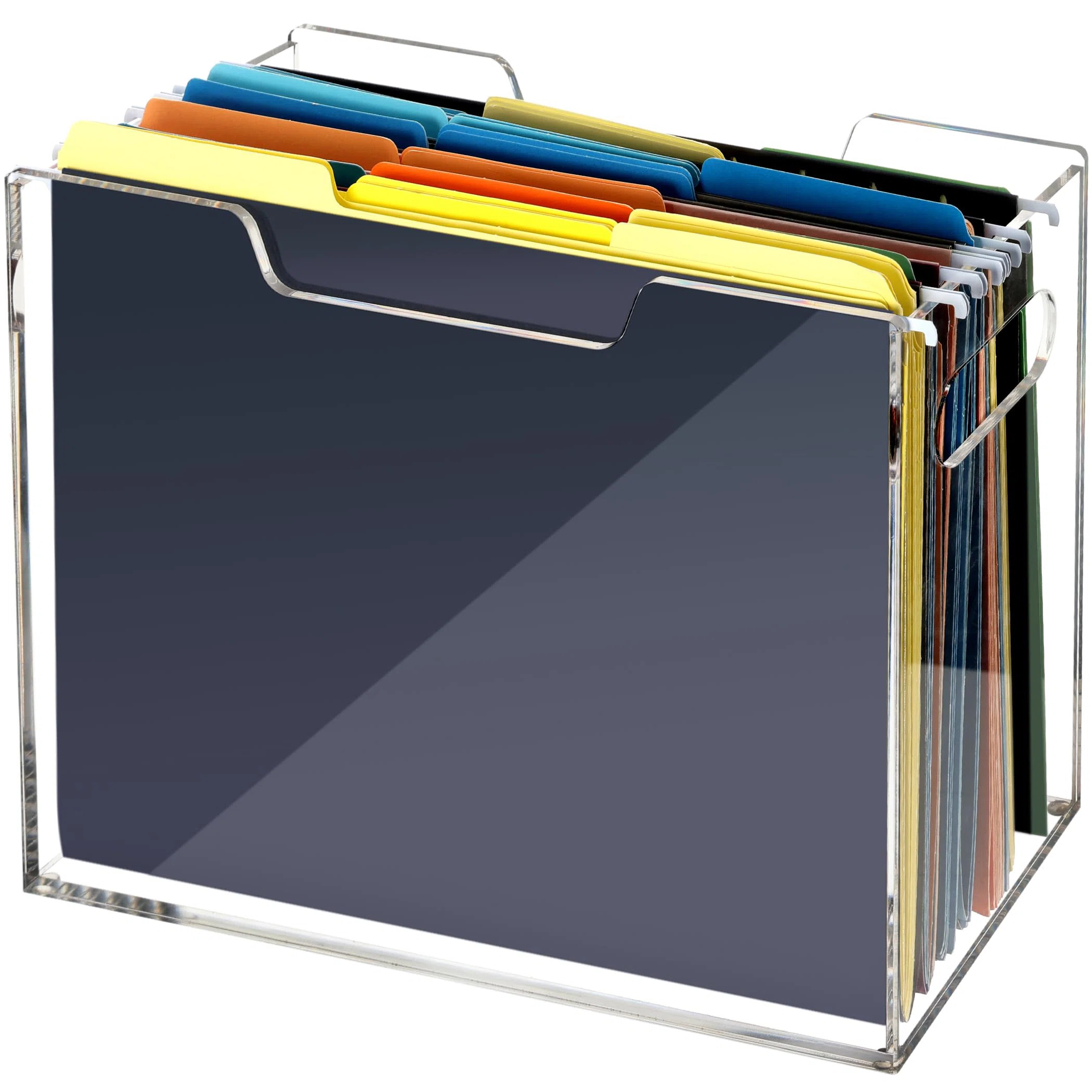 Acrylic File Folder Organizer Box, Letter Size Hanging File Organizer, Clear File Holder With Han... | Wayfair North America