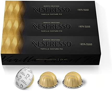 Nespresso Capsules VertuoLine, Vanilla Custard Pie, Mild Roast Coffee, 10 Count (Pack of 3), Brew... | Amazon (US)