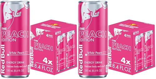 Red Bull Peach Edition Energy Drink, White Peach, 8.4 fl. oz., Pack of 8, with 80mg Caffeine, Taurine & B Vitamins | Amazon (US)