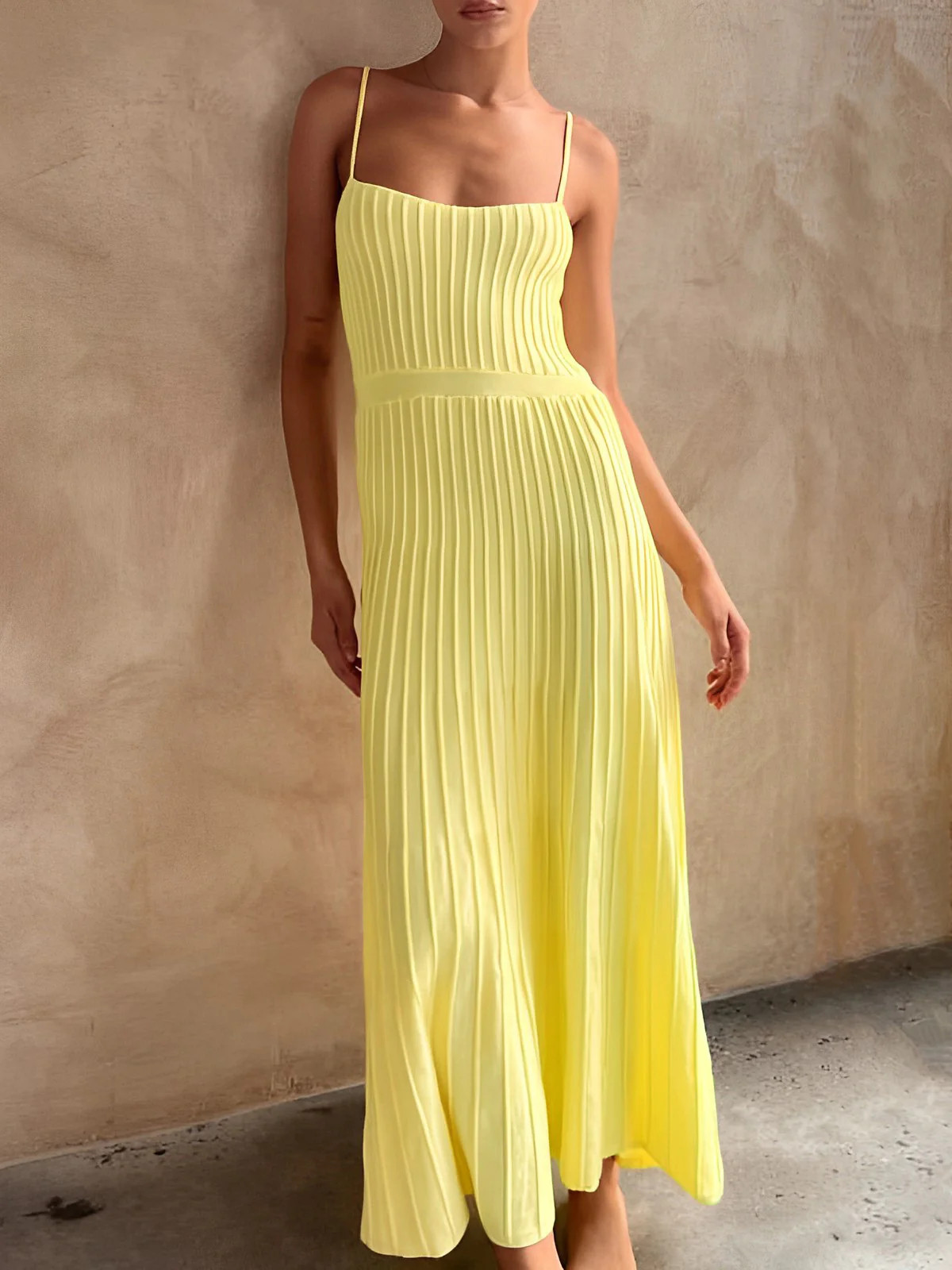 Rib Midi Sundress | Commense