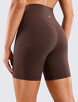 CRZ YOGA Women's Naked Feeling Biker Shorts - 6 Inches High Waist Yoga Workout Running Gym Spande... | Amazon (US)